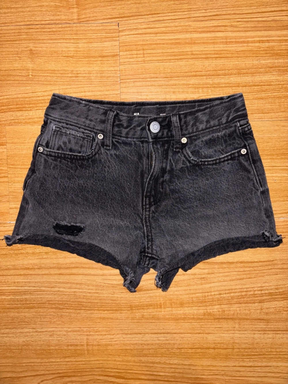 Old Navy Black Frayed Hem Denim Shorts